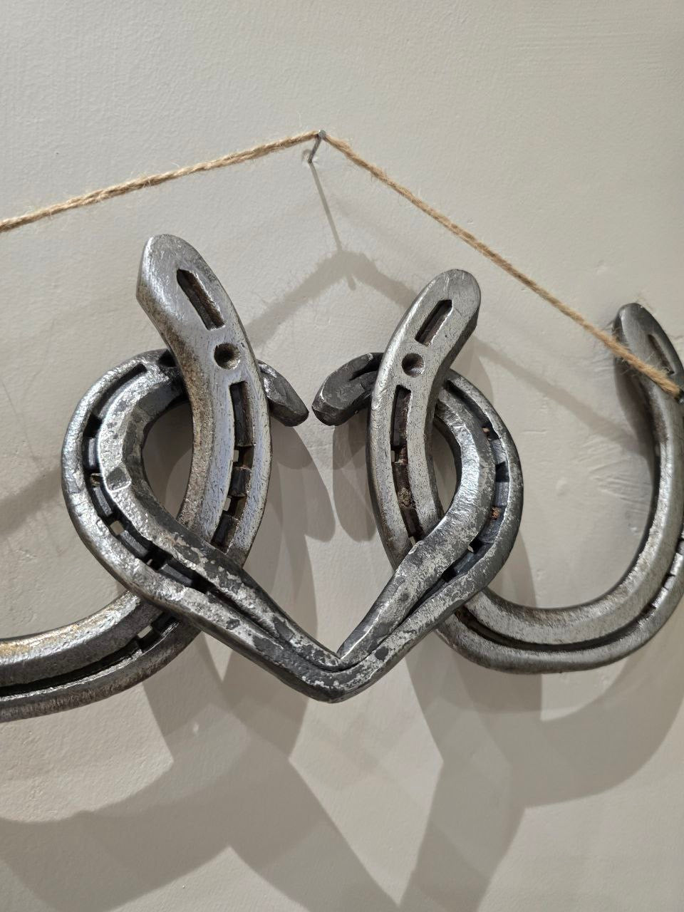 Hand Forged Hanging Heart Sculpture