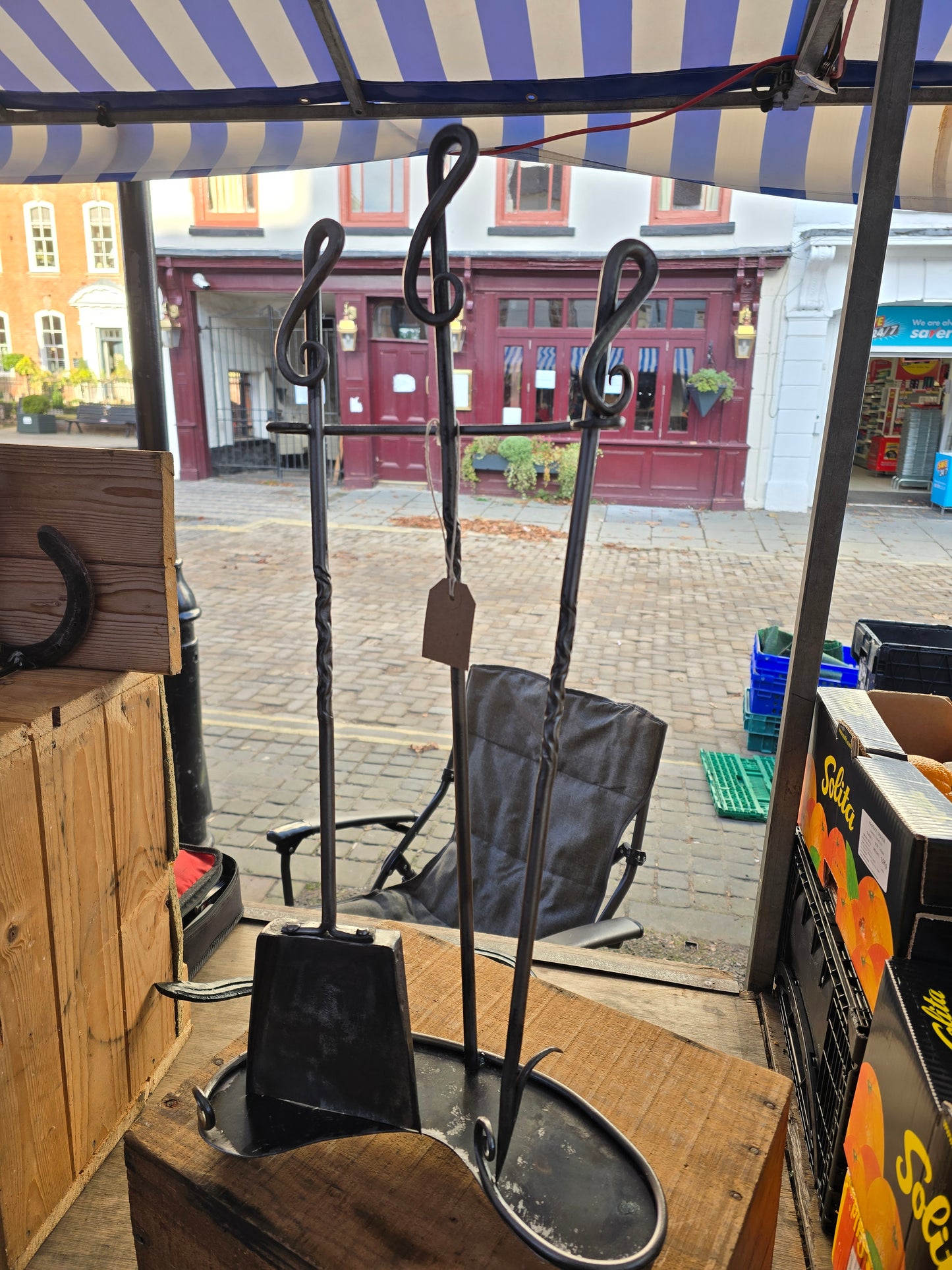 Handforged companion set.